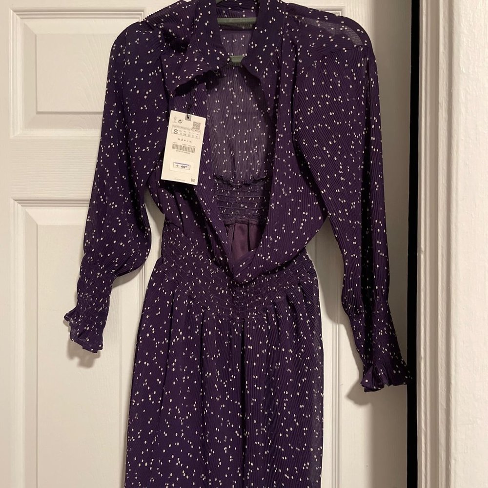 ZARA Purple Sheer Dress - Picture 2 of 3